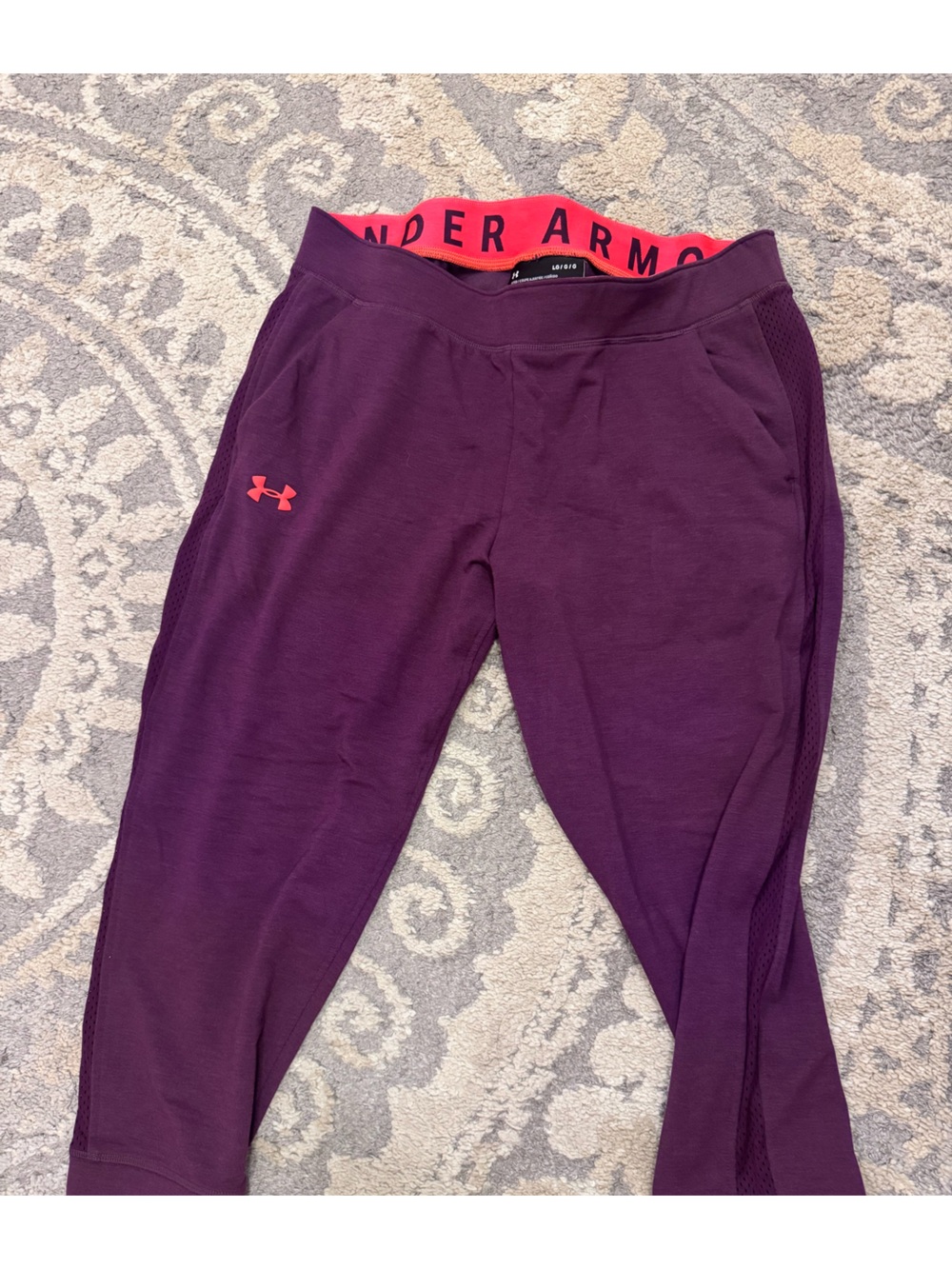 Under Armour Kids Purple Joggers with Pink Logo
